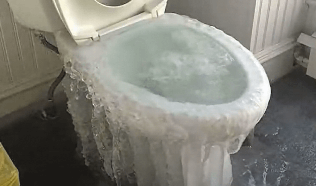 Frozen toilet found during home inspection