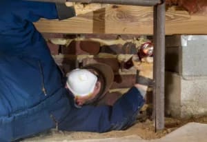 Home-inspector-in-Ft. Mitchell-inspecting-the-crawl-space